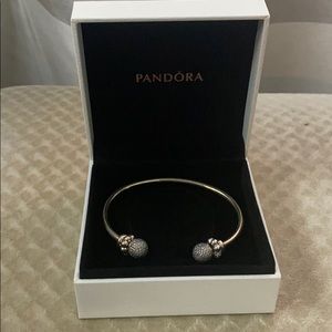 Pandora Bangle bracelet with pave diamond accents